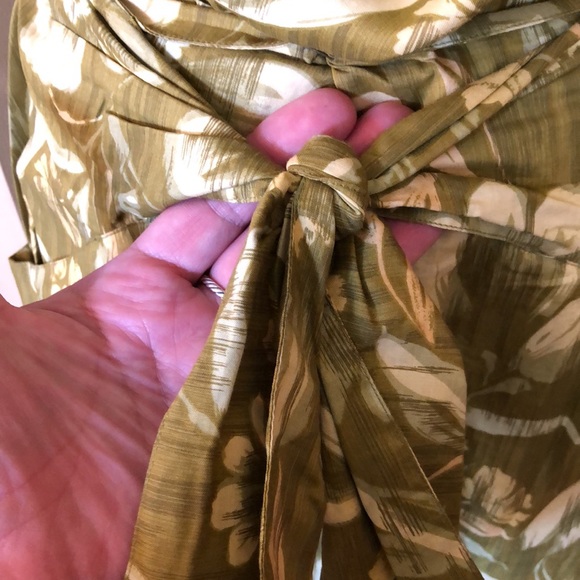 VINTAGE Ann Taylor Size Large 12 Hawaiian Tank Skirt Green 60’s Luau Vibe Cotton - Picture 10 of 16